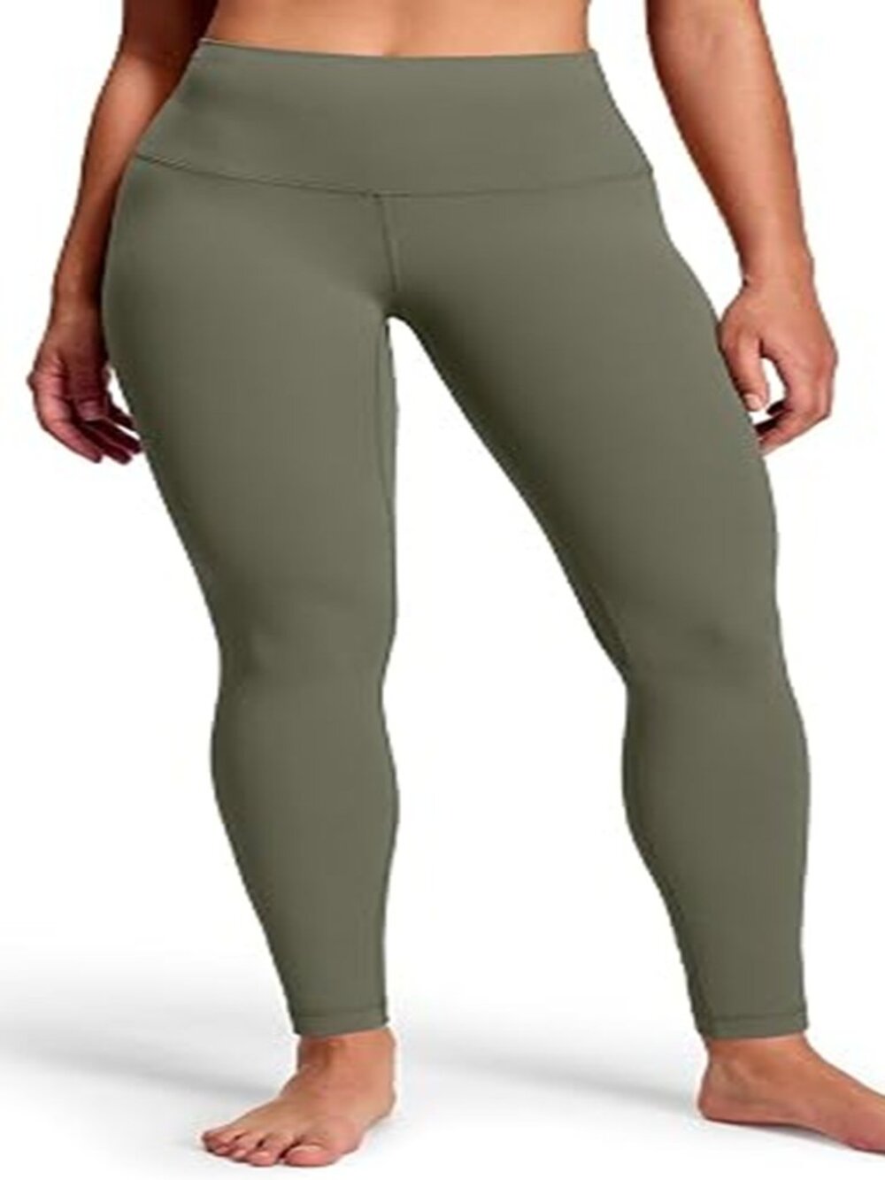 Women Premium 240GSM Nylon Active Leggings w/Pockets Color Grey Sage S-XL